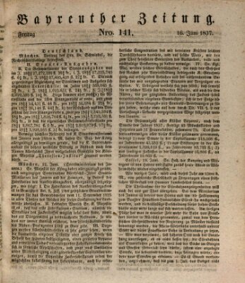 Bayreuther Zeitung Freitag 16. Juni 1837