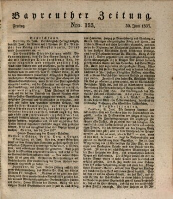 Bayreuther Zeitung Freitag 30. Juni 1837