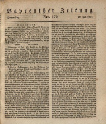 Bayreuther Zeitung Donnerstag 20. Juli 1837