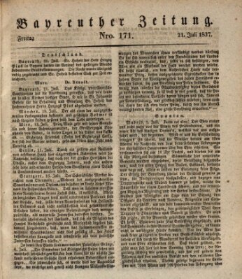 Bayreuther Zeitung Freitag 21. Juli 1837