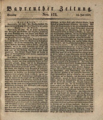 Bayreuther Zeitung Sonntag 23. Juli 1837