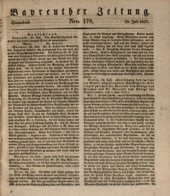 Bayreuther Zeitung Samstag 29. Juli 1837