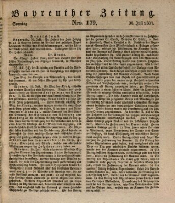 Bayreuther Zeitung Sonntag 30. Juli 1837