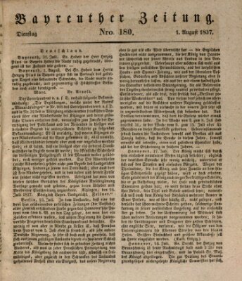 Bayreuther Zeitung Dienstag 1. August 1837