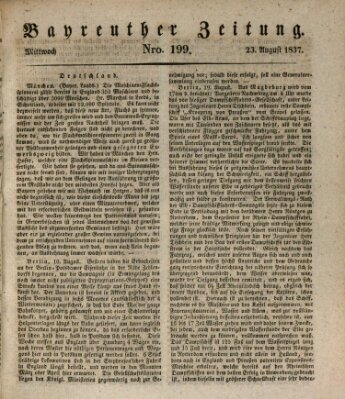 Bayreuther Zeitung Mittwoch 23. August 1837