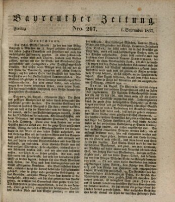 Bayreuther Zeitung Freitag 1. September 1837