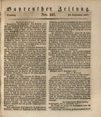 Bayreuther Zeitung Sonntag 24. September 1837