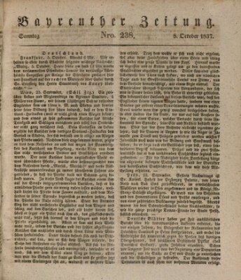 Bayreuther Zeitung Sonntag 8. Oktober 1837