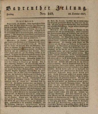 Bayreuther Zeitung Freitag 20. Oktober 1837