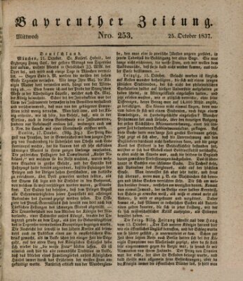 Bayreuther Zeitung Mittwoch 25. Oktober 1837