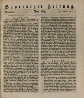 Bayreuther Zeitung Donnerstag 26. Oktober 1837