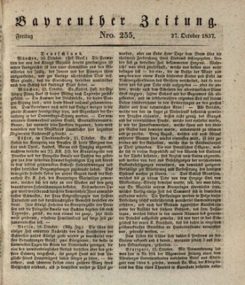 Bayreuther Zeitung Freitag 27. Oktober 1837