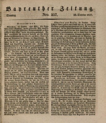 Bayreuther Zeitung Sonntag 29. Oktober 1837