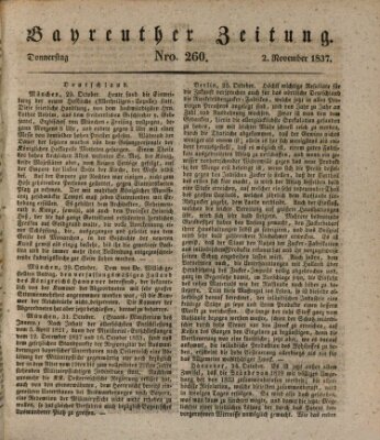 Bayreuther Zeitung Donnerstag 2. November 1837