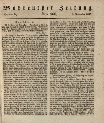 Bayreuther Zeitung Donnerstag 9. November 1837