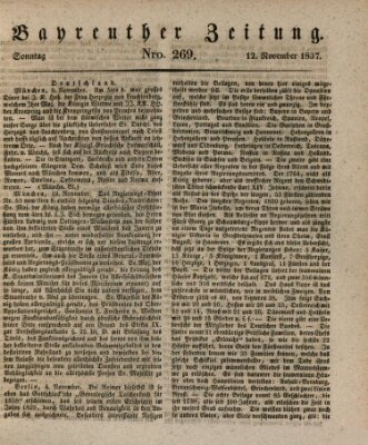 Bayreuther Zeitung Sonntag 12. November 1837