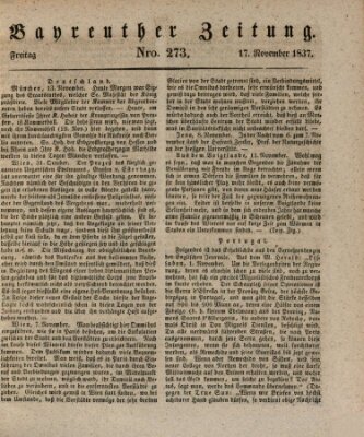 Bayreuther Zeitung Freitag 17. November 1837