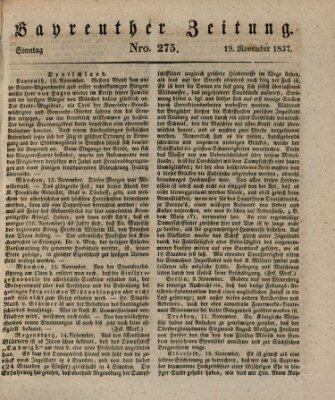 Bayreuther Zeitung Sonntag 19. November 1837