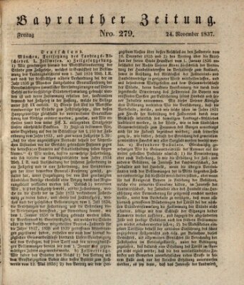 Bayreuther Zeitung Freitag 24. November 1837