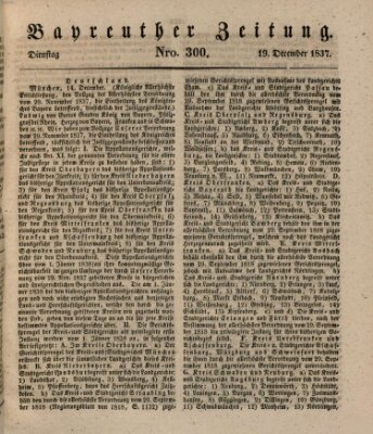 Bayreuther Zeitung Dienstag 19. Dezember 1837