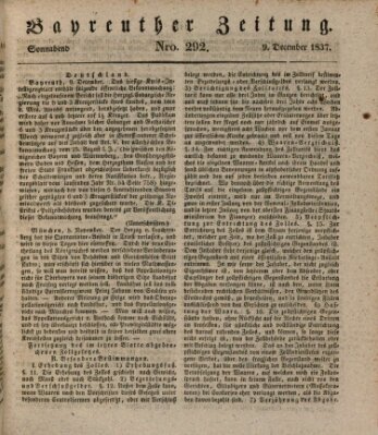 Bayreuther Zeitung Samstag 9. Dezember 1837