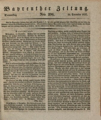 Bayreuther Zeitung Donnerstag 14. Dezember 1837