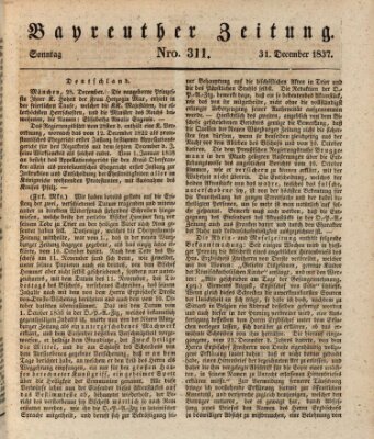 Bayreuther Zeitung Sonntag 31. Dezember 1837