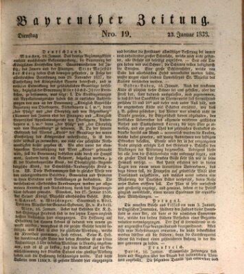 Bayreuther Zeitung Dienstag 23. Januar 1838