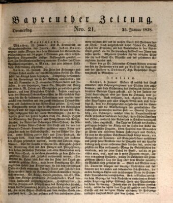 Bayreuther Zeitung Donnerstag 25. Januar 1838