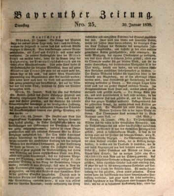 Bayreuther Zeitung Dienstag 30. Januar 1838