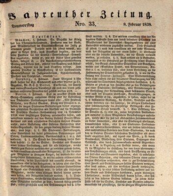 Bayreuther Zeitung Donnerstag 8. Februar 1838