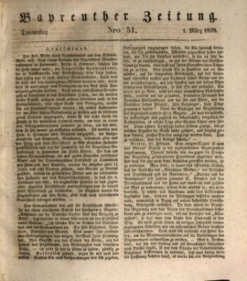 Bayreuther Zeitung Donnerstag 1. März 1838