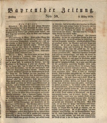 Bayreuther Zeitung Freitag 9. März 1838