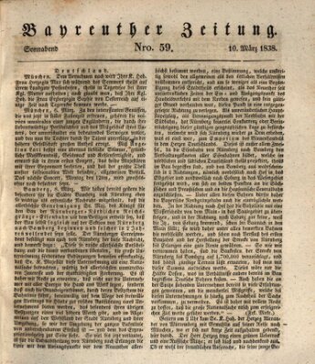 Bayreuther Zeitung Samstag 10. März 1838