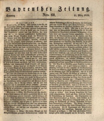 Bayreuther Zeitung Sonntag 11. März 1838