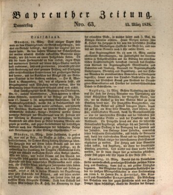 Bayreuther Zeitung Donnerstag 15. März 1838