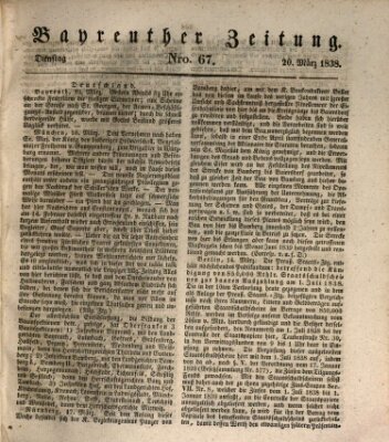 Bayreuther Zeitung Dienstag 20. März 1838