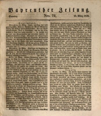 Bayreuther Zeitung Sonntag 25. März 1838