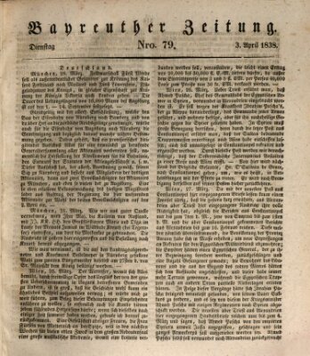 Bayreuther Zeitung Dienstag 3. April 1838