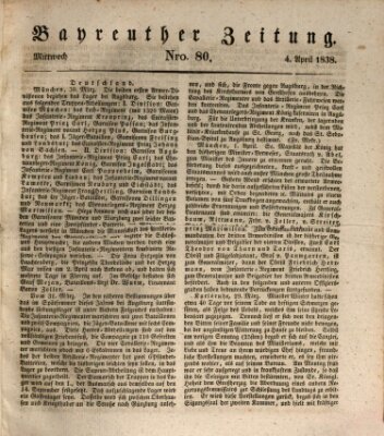 Bayreuther Zeitung Mittwoch 4. April 1838