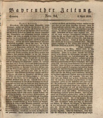 Bayreuther Zeitung Sonntag 8. April 1838