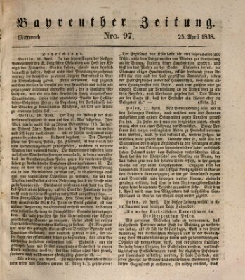 Bayreuther Zeitung Mittwoch 25. April 1838