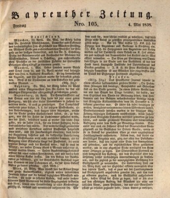 Bayreuther Zeitung Freitag 4. Mai 1838