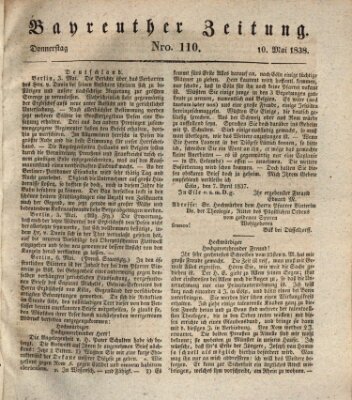 Bayreuther Zeitung Donnerstag 10. Mai 1838