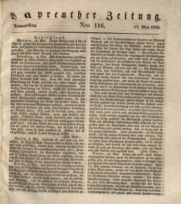 Bayreuther Zeitung Donnerstag 17. Mai 1838