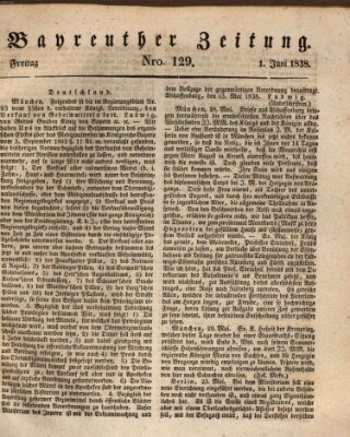 Bayreuther Zeitung Freitag 1. Juni 1838