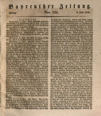 Bayreuther Zeitung Freitag 8. Juni 1838