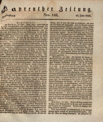 Bayreuther Zeitung Dienstag 19. Juni 1838