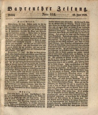 Bayreuther Zeitung Freitag 29. Juni 1838