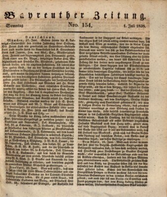 Bayreuther Zeitung Sonntag 1. Juli 1838